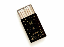 Load image into Gallery viewer, Let It Snow Matchbox: Gold on White