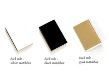 Load image into Gallery viewer, Let It Snow Matchbox: Gold on White