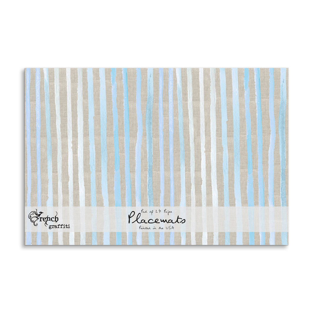 Blue Stripes Paper Placemats