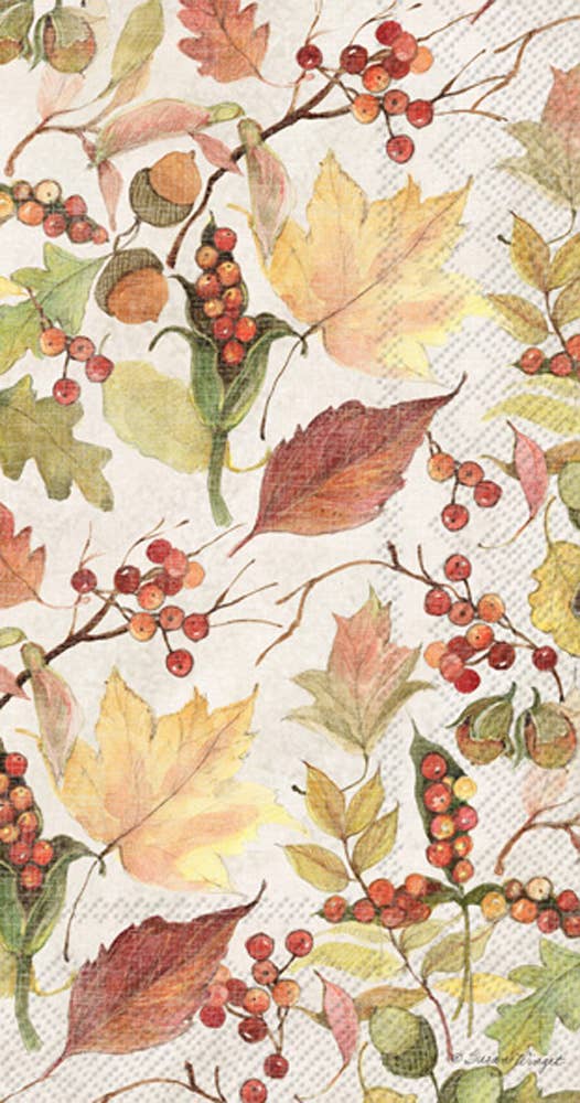 Leaves And Berries Fall Paper Guest Towels