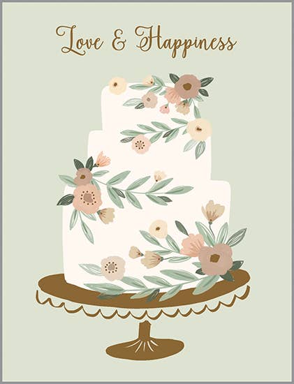 With Scripture Wedding Greeting Card - Botanical Cake