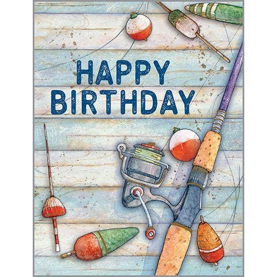 Birthday Greeting Card - Fishing Pole