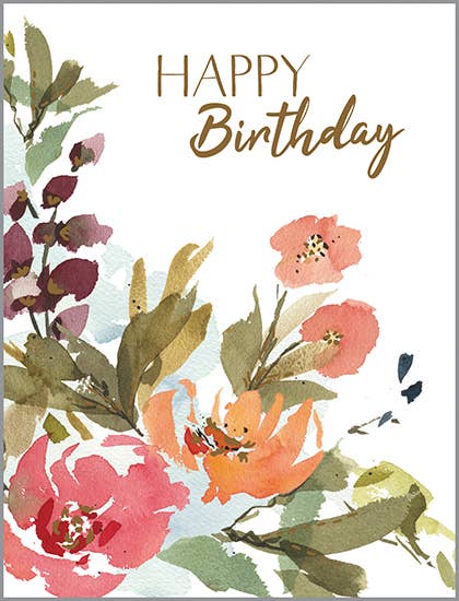 Birthday Greeting Card - Abundant Flowers