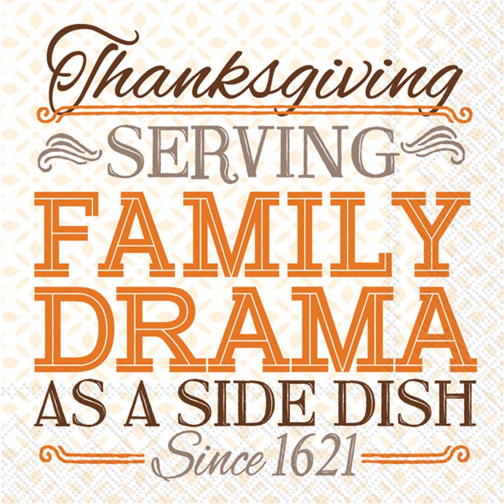 Thanksgiving Serving Family Drama Fall Cocktail Napkins