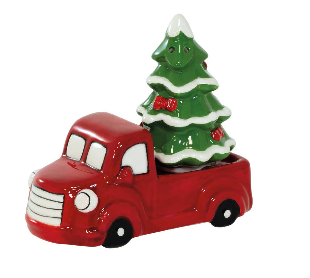 Red Truck & Xmas Tree Salt & Pepper Set Christmas Accent