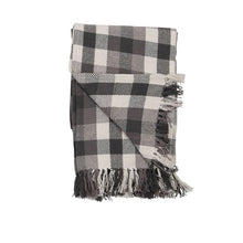 Load image into Gallery viewer, Gray Plaid Throw Blanket 50x60
